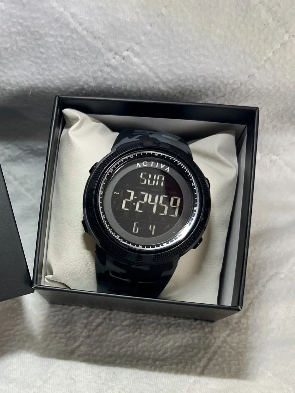 NEW! Activa Black and Grey Camo Digital Sports Watch for Men